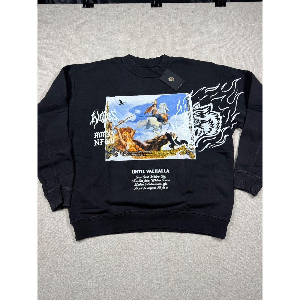 Darc Sport Wolves Club Until Our End Vintage Cornell Crewneck Black Sz L